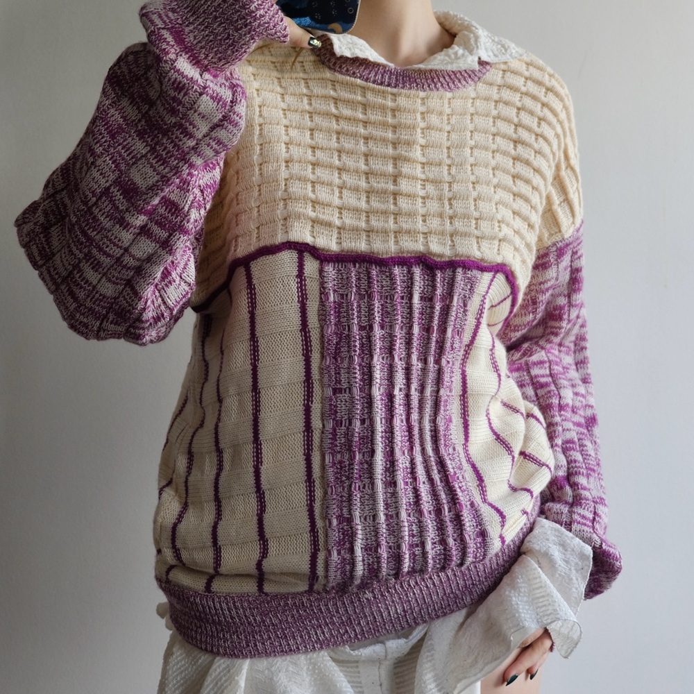 80s European Purple Knit Sweater
